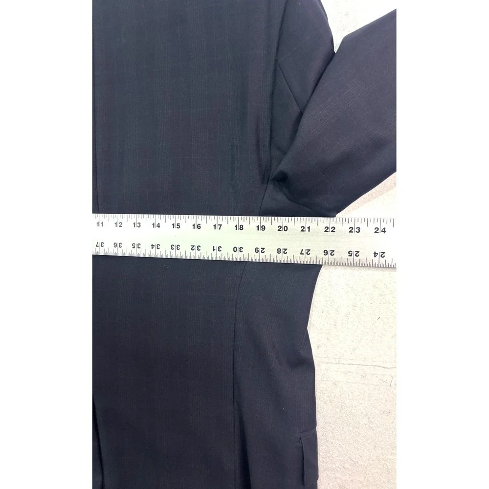 Burberry‎ London 43R Kensington Black Plaid Blazer Jacket Sport Suit Coat USA